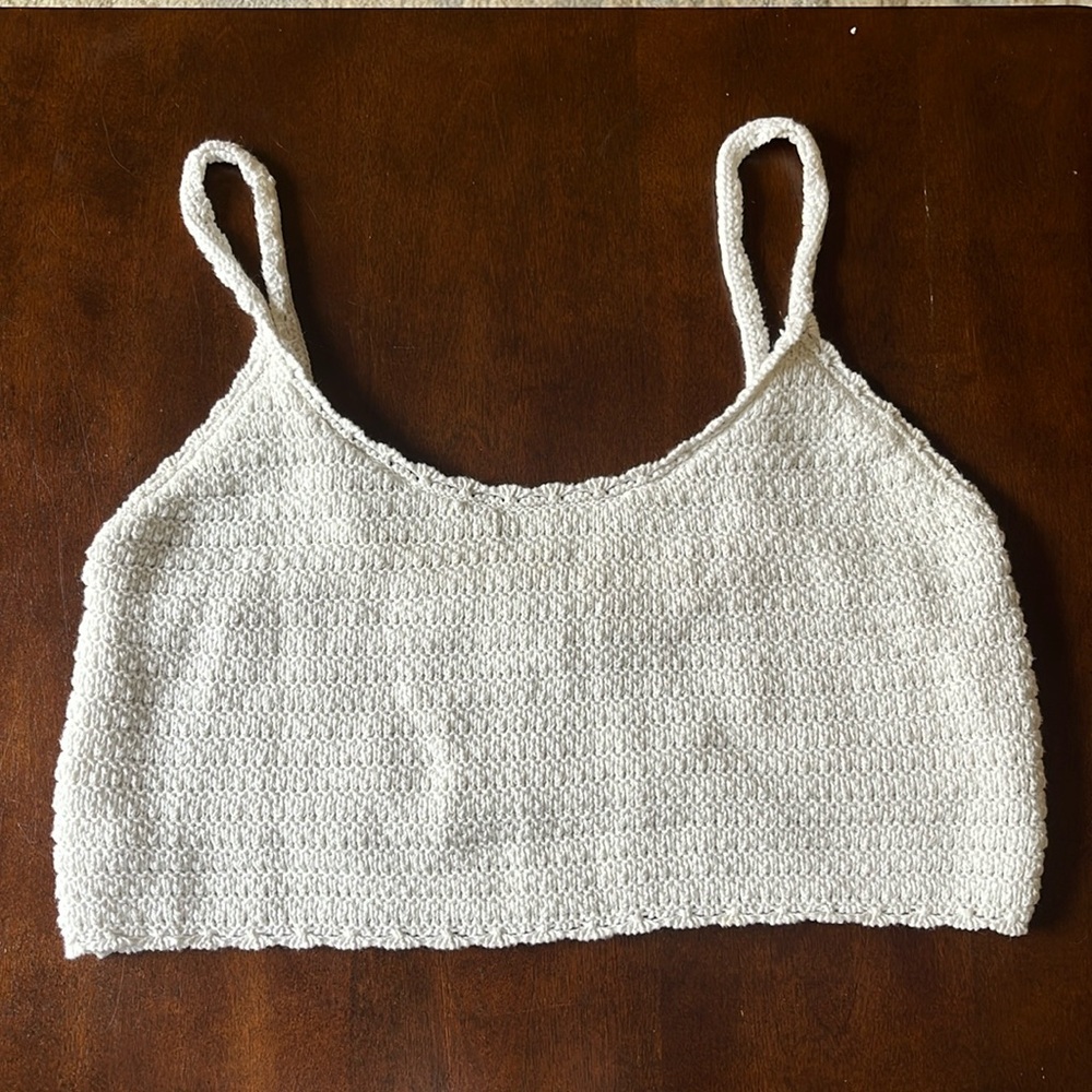 Aerie Crochet Knit Crop Tank Size M